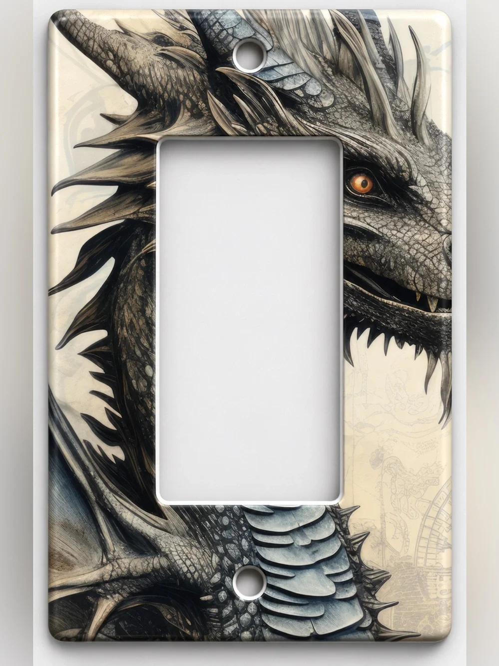 Handmade Gothic Dragon Fantasy Rocker Light Switch Cover Plate